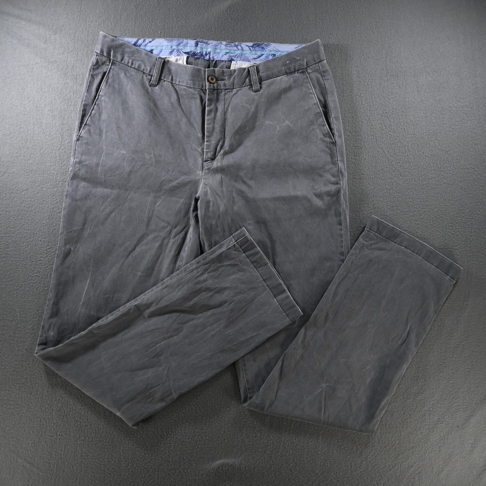 Tommy Bahama Mens Boracay Chino Pants 35x34 Gray Stretch Garment Wash Casual